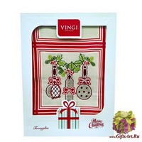 Скатерть новогодняя с вышивкой по центру 140х240 &quot;VINGI RICAMI&quot;