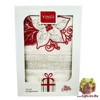 Набор махровых новогодних полотенец с вышивкой &quot;VINGI RICAMI&quot;
