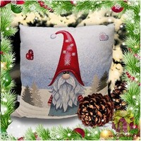 Декоративная новогодняя гобеленовая подушка 45х45 &quot;VINGI RICAMI&quot;