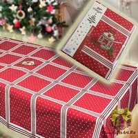 Скатерть новогодняя с вышивкой по центру 140х180 &quot;VINGI RICAMI&quot;