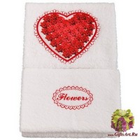 Набор из двух махровых полотенец в коробке &quot;ALMATEX&quot;