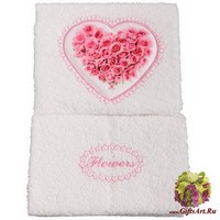 Набор из двух махровых полотенец в коробке &quot;ALMATEX&quot;