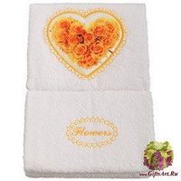 Набор из двух махровых полотенец в коробке &quot;ALMATEX&quot;