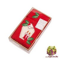 Махровые новогодние полотенца в наборе 2 штуки &quot;MELANGIO&quot;