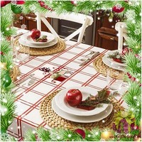 Скатерть новогодняя с вышивкой по центру 140х240 &quot;VINGI RICAMI&quot;