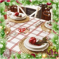 Скатерть новогодняя с вышивкой по центру 140х240 &quot;VINGI RICAMI&quot;