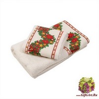 Новогодние махровые полотенца в наборе 2 штуки &quot;MELANGIO&quot;