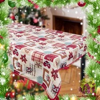 Новогодняя гобеленовая скатерть с люрексом 140х180 &quot;MELANGIO&quot;
