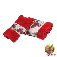 Набор махровых новогодних полотенец с аппликацией &quot;VINGI RICAMI&quot;