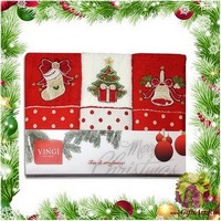 Набор из трёх махровых новогодних полотенец с вышивкой &quot;VINGI RICAMI&quot;