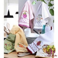 Набор из трёх кухонных полотенец 50х70 &quot;VINGI RICAMI&quot;