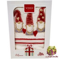 Набор махровых новогодних полотенец с вышивкой &quot;VINGI RICAMI&quot;