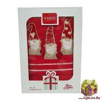 Набор махровых новогодних полотенец с вышивкой &quot;VINGI RICAMI&quot;