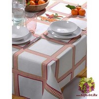 Скатерть на стол с вышивкой 140х240 &quot;VINGI RICAMI&quot;