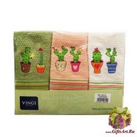 Набор из трёх кухонных полотенец 50х70 &quot;VINGI RICAMI&quot;