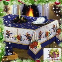 Скатерть новогодняя на круглый стол &quot;ONDA BLU&quot;
