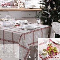 Скатерть новогодняя с вышивкой по центру 140х180 &quot;VINGI RICAMI&quot;