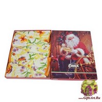 Подарочный новогодний набор из шести круглых кухонных полотенец диаметр 70 &quot;GRAND TEXTIL&quot;