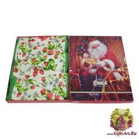 Подарочный новогодний набор из шести круглых кухонных полотенец диаметр 70 &quot;GRAND TEXTIL&quot;