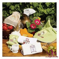 Набор из трёх кухонных полотенец 50х70 &quot;VINGI RICAMI&quot;