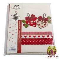 Новогодние махровые полотенца с вышивкой в пакете 2 штуки &quot;VINGI RICAMI&quot;