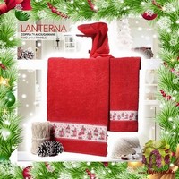Набор новогодних махровых полотенец 2 штуки &quot;VINGI RICAMI&quot;