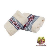 Новогодние махровые полотенца с аппликацией 2 штуки &quot;VINGI RICAMI&quot;