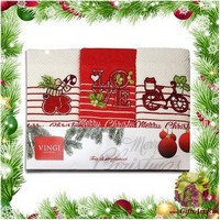 Набор из трёх махровых новогодних полотенец с вышивкой &quot;VINGI RICAMI&quot;