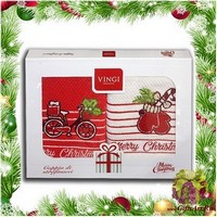 Набор из двух махровых новогодних полотенец с вышивкой &quot;VINGI RICAMI&quot;