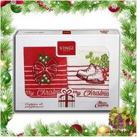 Набор из двух махровых новогодних полотенец с вышивкой &quot;VINGI RICAMI&quot;