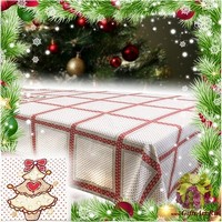 Скатерть новогодняя с вышивкой по центру 140х240 &quot;VINGI RICAMI&quot;