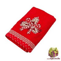 Набор из двух новогодних махровых полотенец с вышивкой &quot;VINGI RICAMI&quot;