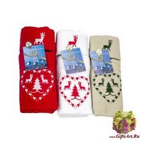Набор новогодних махровых полотенец 2 штуки &quot;ALMATEX&quot;