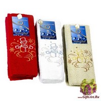 Набор новогодних махровых полотенец 2 штуки &quot;ALMATEX&quot;