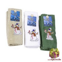 Набор новогодних махровых полотенец  2 штуки &quot;ALMATEX&quot;