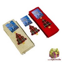 Набор новогодних махровых полотенец 2 штуки &quot;ALMATEX&quot;