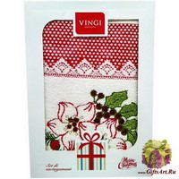 Набор махровых новогодних полотенец с вышивкой &quot;VINGI RICAMI&quot;