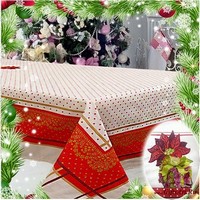 Скатерть новогодняя с вышивкой по центру 140х180 &quot;VINGI RICAMI&quot;