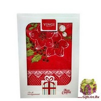 Набор махровых новогодних полотенец с вышивкой &quot;VINGI RICAMI&quot;