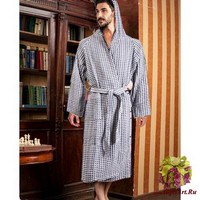 Вафельный халат с капюшоном &quot;ONDA BLU&quot;