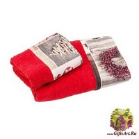 Новогодние махровые полотенца в наборе 2 штуки &quot;MELANGIO&quot;