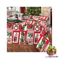 Скатерть новогодняя в пакете 140х210 &quot;Артикул: Пэчворк