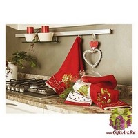 Новогодние махровые кухонные полотенца в наборе 2 штуки &quot;VINGI RICAMI&quot;