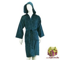 Велюровый женский махровый халат с капюшоном &quot;SERGIO ROSSI&quot;