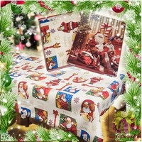 Скатерть новогодняя с салфетками в коробке 140х240 &quot;VALLEPIANO&quot;