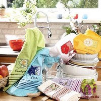 Набор из трех кухонных полотенец &quot;VINGI RICAMI&quot;