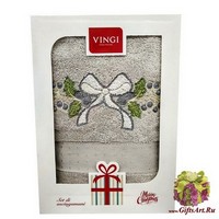 Набор махровых новогодних полотенец с вышивкой &quot;VINGI RICAMI&quot;