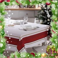 Скатерть новогодняя с вышивкой по центру 140х180 &quot;VINGI RICAMI&quot;