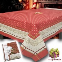Скатерть новогодняя с вышивкой по центру 140х180 &quot;VINGI RICAMI&quot;