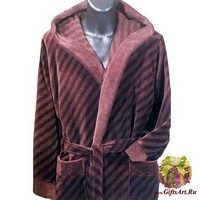 Женский махровый халат с капюшоном &quot;ROSSI&quot;